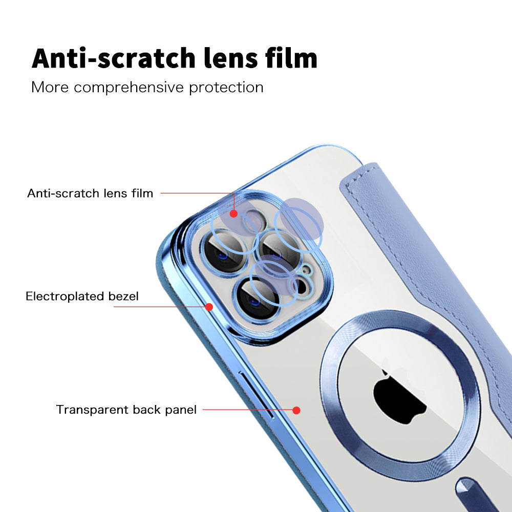 Θήκη MagSafe για Apple iPhone 12 Pro, Techsuit, SmartMag Book, Μπλε