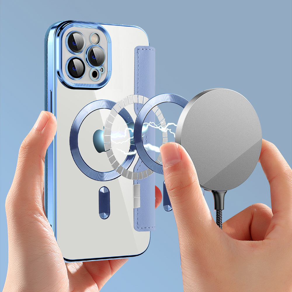 Θήκη MagSafe για Apple iPhone 12 Pro, Techsuit, SmartMag Book, Μπλε