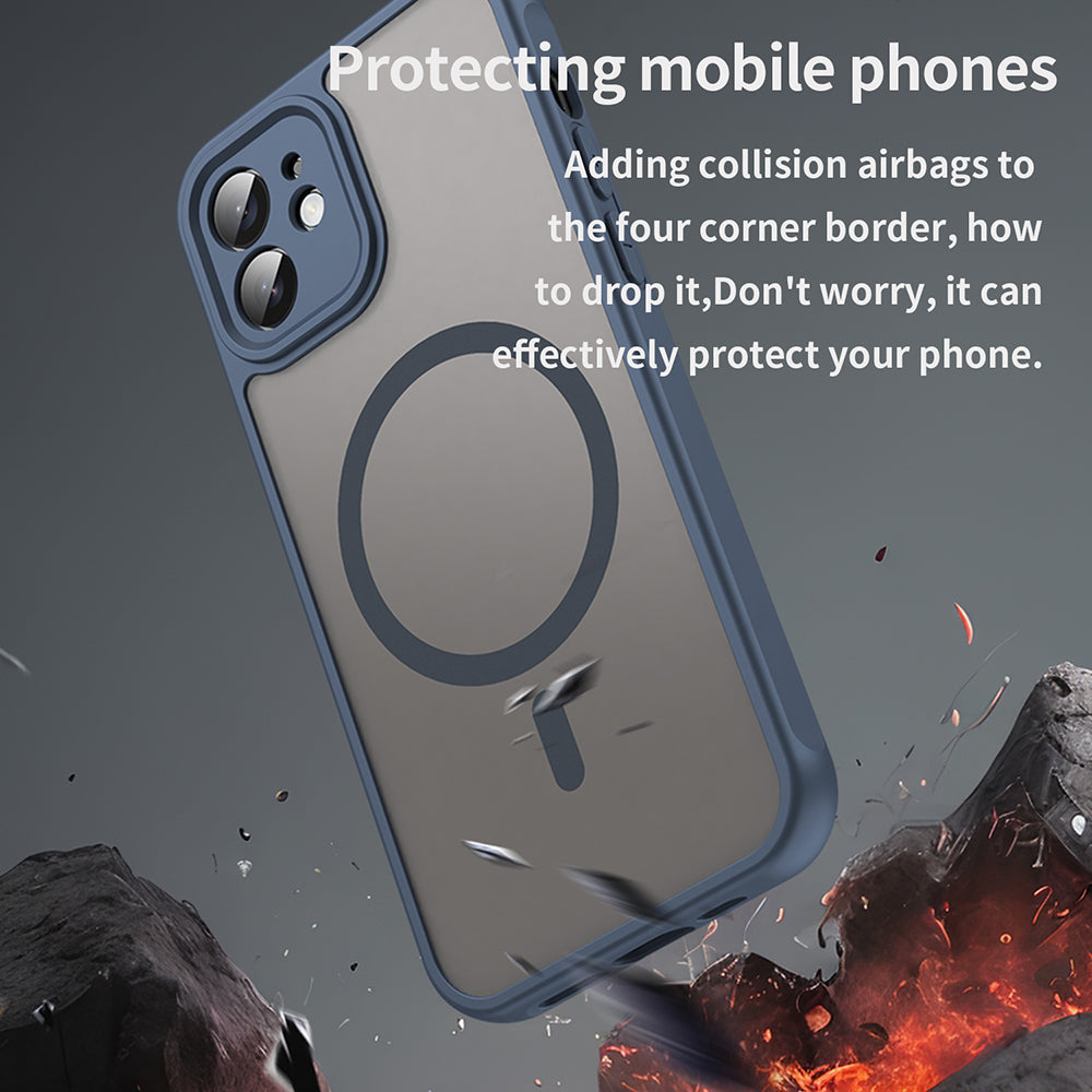 Θήκη MagSafe για Apple iPhone 12, Techsuit, HaloFrost II, Μπλε Σκούρο