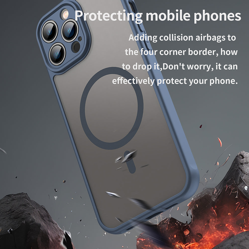 Θήκη MagSafe για Apple iPhone 13 Pro Max, Techsuit, HaloFrost II, Μπλε Σκούρο