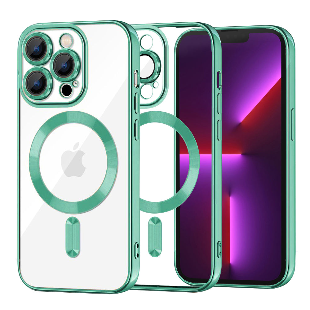 Θήκη MagSafe για Apple iPhone 13 Pro, Techsuit, Luxury Crystal, Ανοιχτό Πράσινο