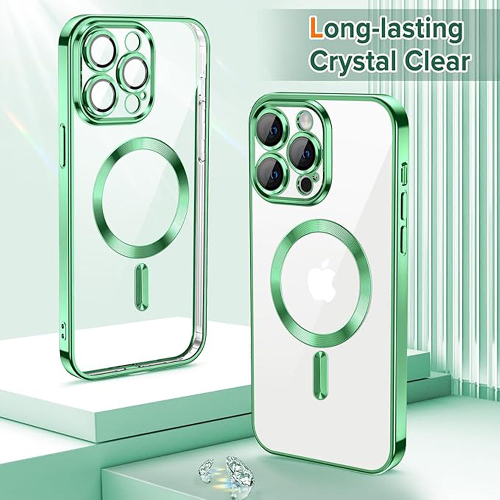 Θήκη MagSafe για Apple iPhone 13 Pro, Techsuit, Luxury Crystal, Ανοιχτό Πράσινο