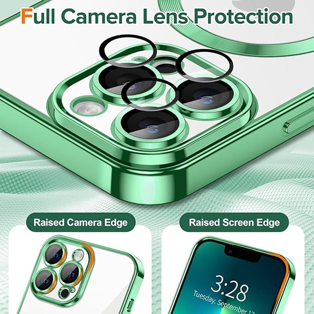 Θήκη MagSafe για Apple iPhone 13 Pro, Techsuit, Luxury Crystal, Ανοιχτό Πράσινο