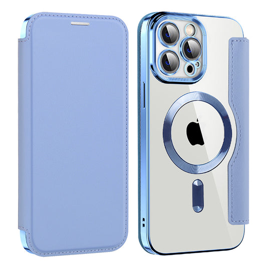 Θήκη MagSafe για Apple iPhone 13 Pro, Techsuit, SmartMag Book, Μπλε