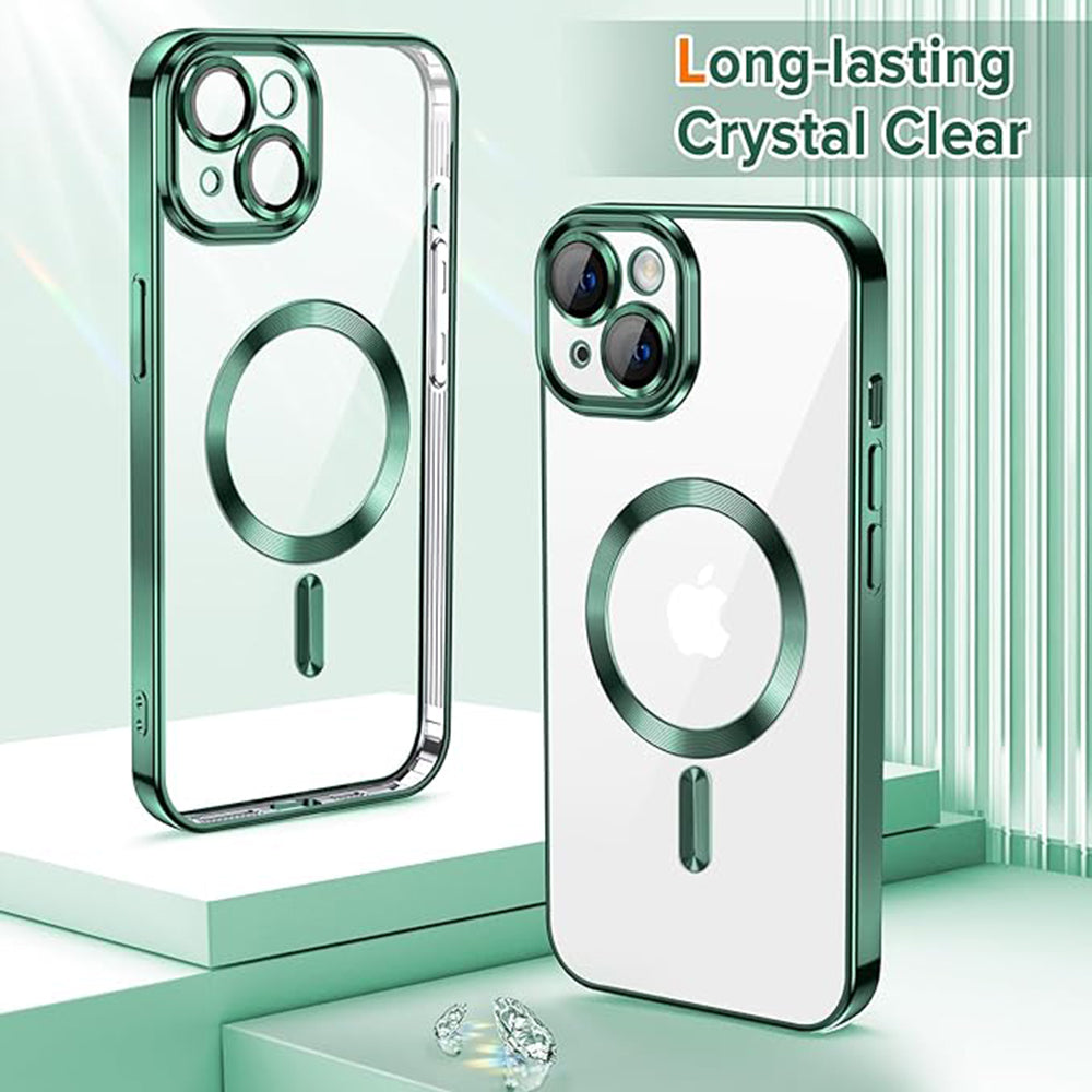 Θήκη MagSafe για Apple iPhone 13, Techsuit, Luxury Crystal, Σκούρο Πράσινο