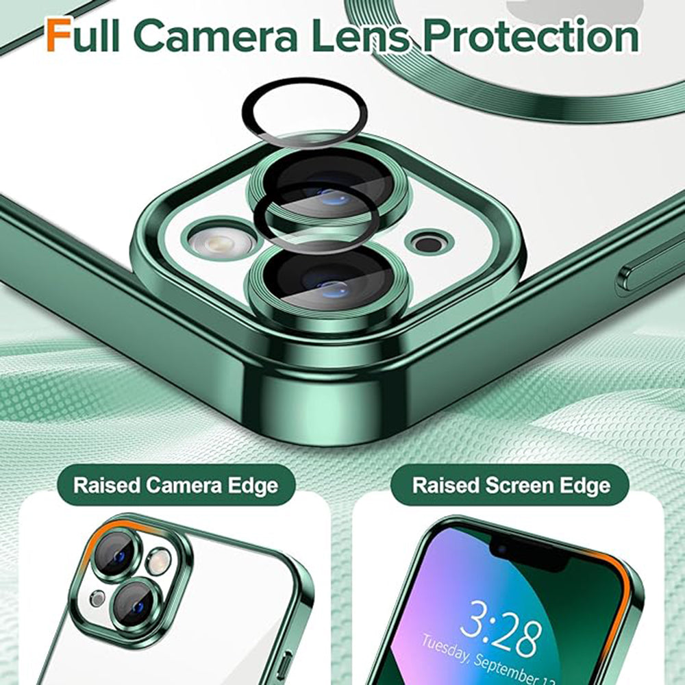 Θήκη MagSafe για Apple iPhone 13, Techsuit, Luxury Crystal, Σκούρο Πράσινο