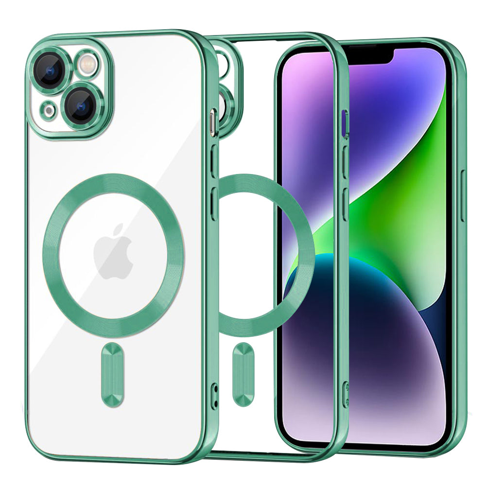 Θήκη MagSafe για Apple iPhone 14 Plus, Techsuit, Luxury Crystal, Ανοιχτό Πράσινο