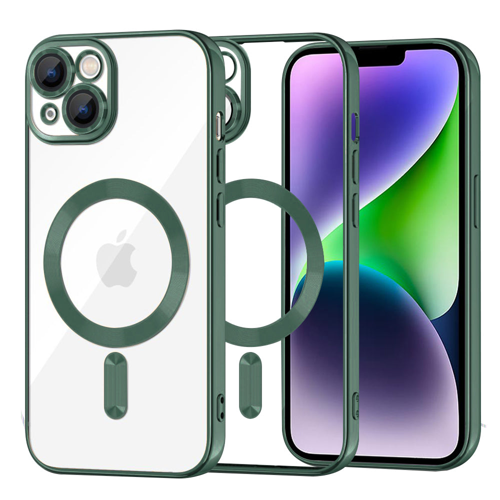 Θήκη MagSafe για Apple iPhone 14 Plus, Techsuit, Luxury Crystal, Σκούρο Πράσινο