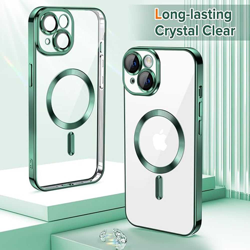 Θήκη MagSafe για Apple iPhone 14 Plus, Techsuit, Luxury Crystal, Σκούρο Πράσινο