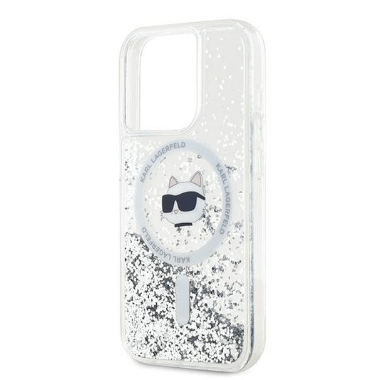 Θήκη MagSafe για Apple iPhone 14 Pro, Karl Lagerfeld, Liquid Glitter Choupette's Head, Διάφανη