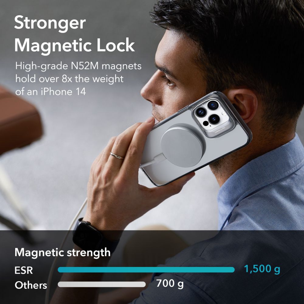 Θήκη MagSafe για Apple iPhone 14 Pro Max, ESR, Classic Kickstand, Διάφανη Μαύρη