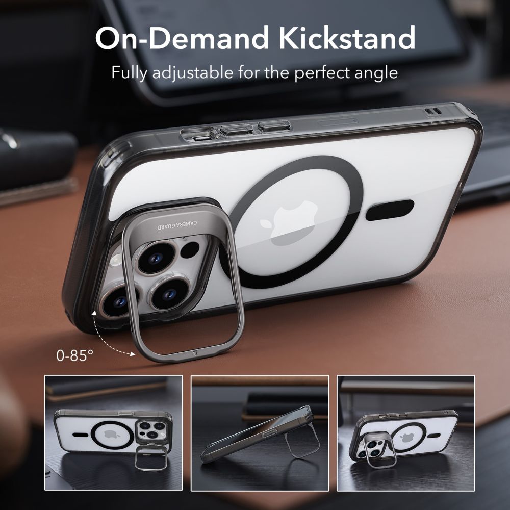 Θήκη MagSafe για Apple iPhone 14 Pro Max, ESR, Classic Kickstand, Διάφανη Μαύρη