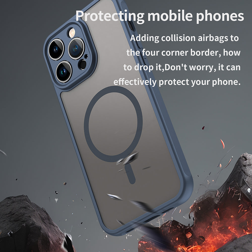 Θήκη MagSafe για Apple iPhone 14 Pro Max, Techsuit, HaloFrost II, Μπλε Σκούρο