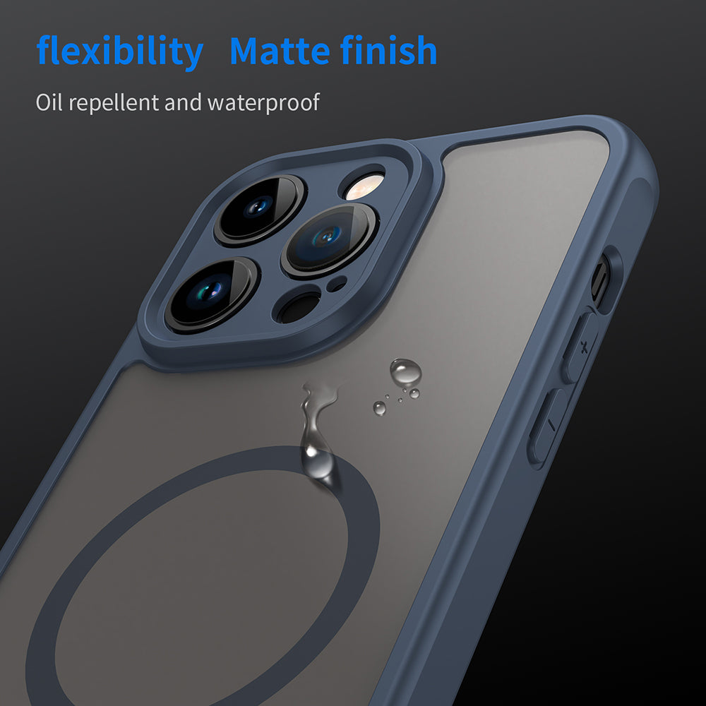 Θήκη MagSafe για Apple iPhone 14 Pro Max, Techsuit, HaloFrost II, Μπλε Σκούρο
