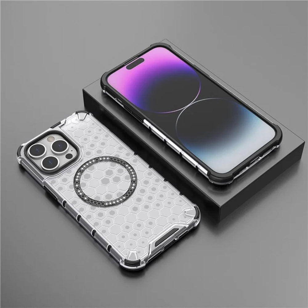 Θήκη MagSafe για Apple iPhone 14 Pro, Techsuit, HoneyComb Shield, Μαύρη