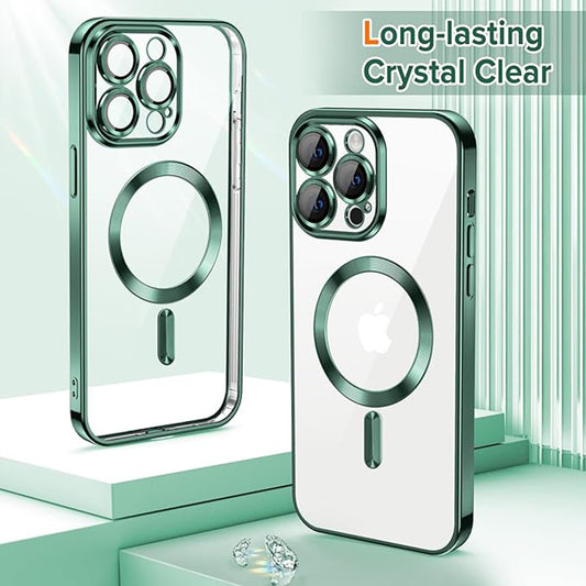 MagSafe Case for Apple iPhone 14 Pro, Techsuit, Luxury Crystal, Dark Green