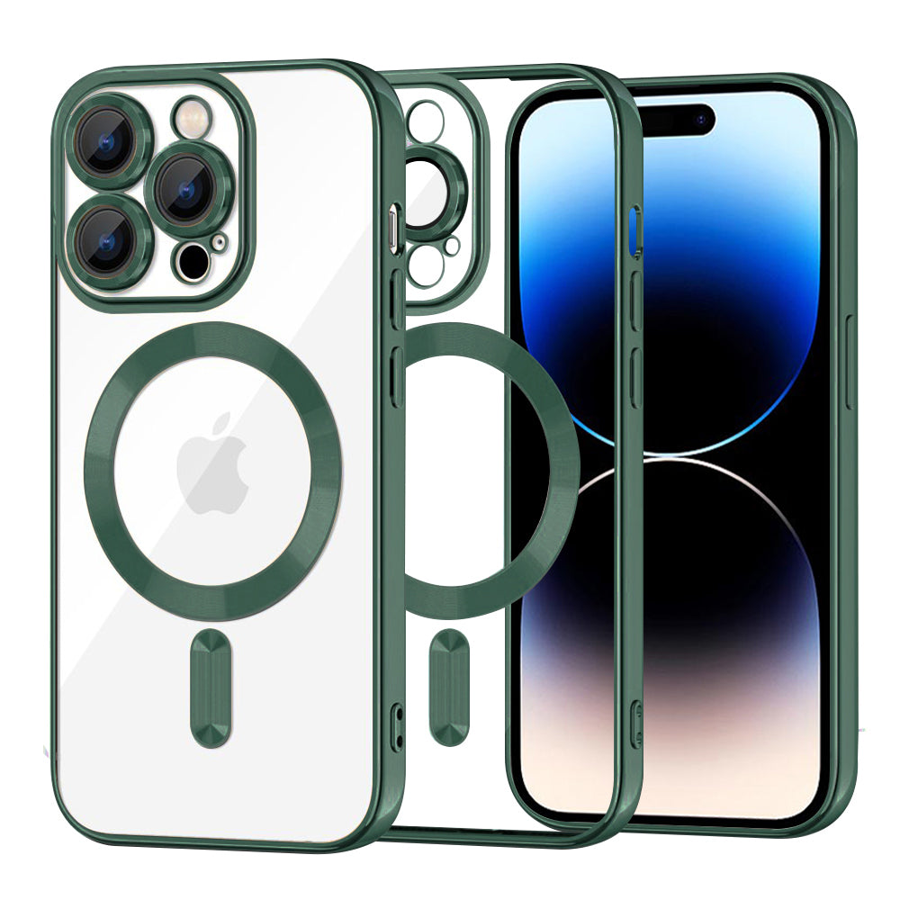 Θήκη MagSafe για Apple iPhone 14 Pro, Techsuit, Luxury Crystal, Σκούρο Πράσινο