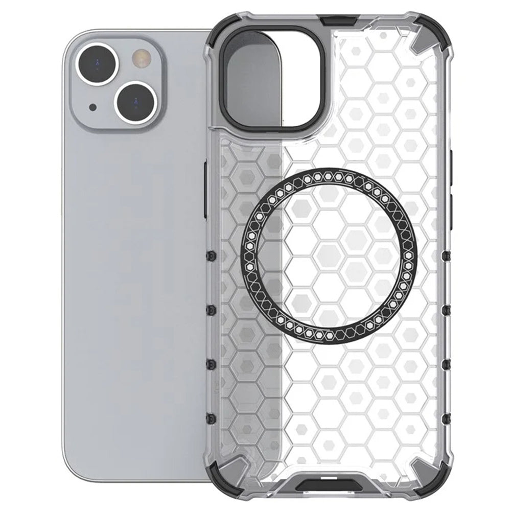 Θήκη MagSafe για Apple iPhone 14, Techsuit, HoneyComb Shield, Λευκή