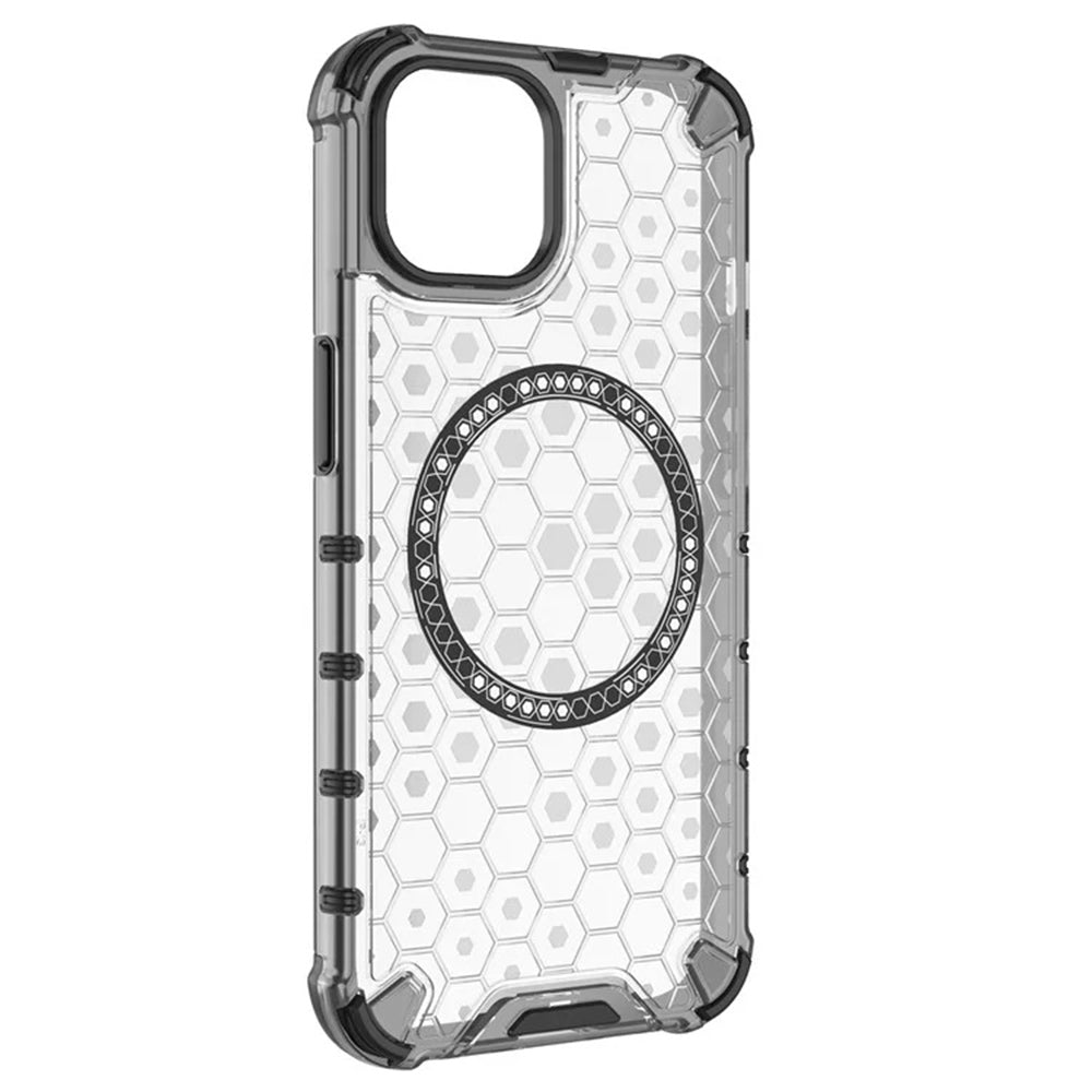 Θήκη MagSafe για Apple iPhone 14, Techsuit, HoneyComb Shield, Λευκή