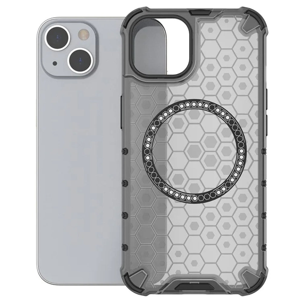 Θήκη MagSafe για Apple iPhone 14, Techsuit, HoneyComb Shield, Μαύρη