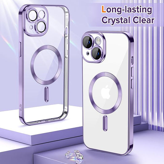 Θήκη MagSafe για Apple iPhone 14, Techsuit, Luxury Crystal, Ανοιχτό Μωβ