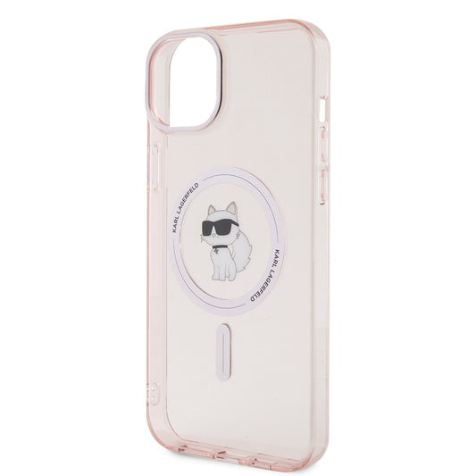 Θήκη MagSafe για Apple iPhone 15 Plus / 14 Plus, Karl Lagerfeld, IML Choupette, Ροζ