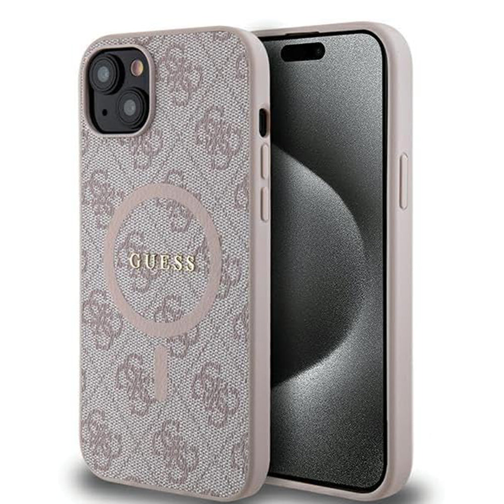Θήκη MagSafe για Apple iPhone 15 Plus, Guess, 4G Collection, Ροζ