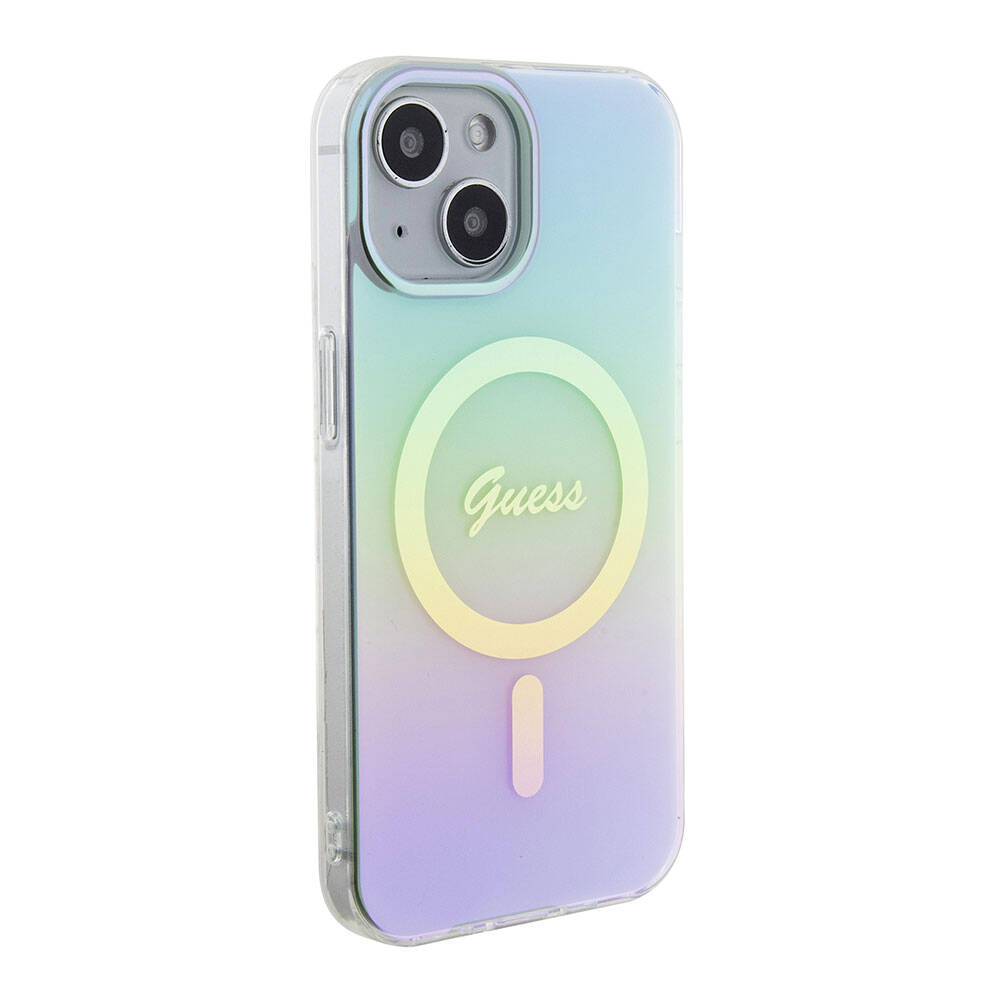 Θήκη MagSafe για Apple iPhone 15 Plus, Guess, IML Iridescent, Τυρκουάζ