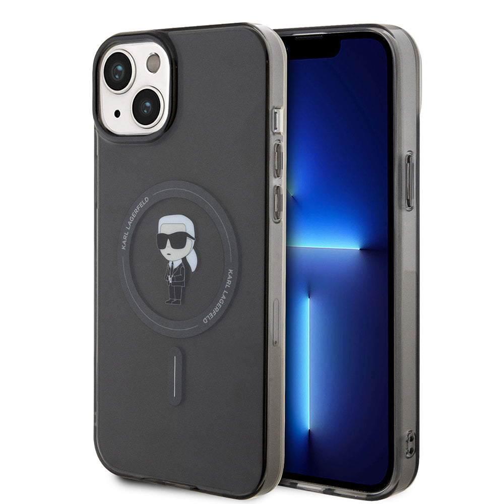 Θήκη MagSafe για Apple iPhone 15 Plus, Karl Lagerfeld, IML Ikonik Karl, Μαύρη