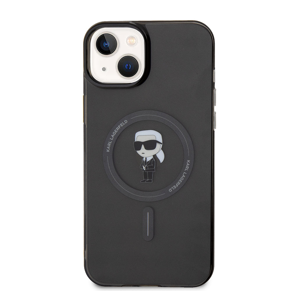 Θήκη MagSafe για Apple iPhone 15 Plus, Karl Lagerfeld, IML Ikonik Karl, Μαύρη