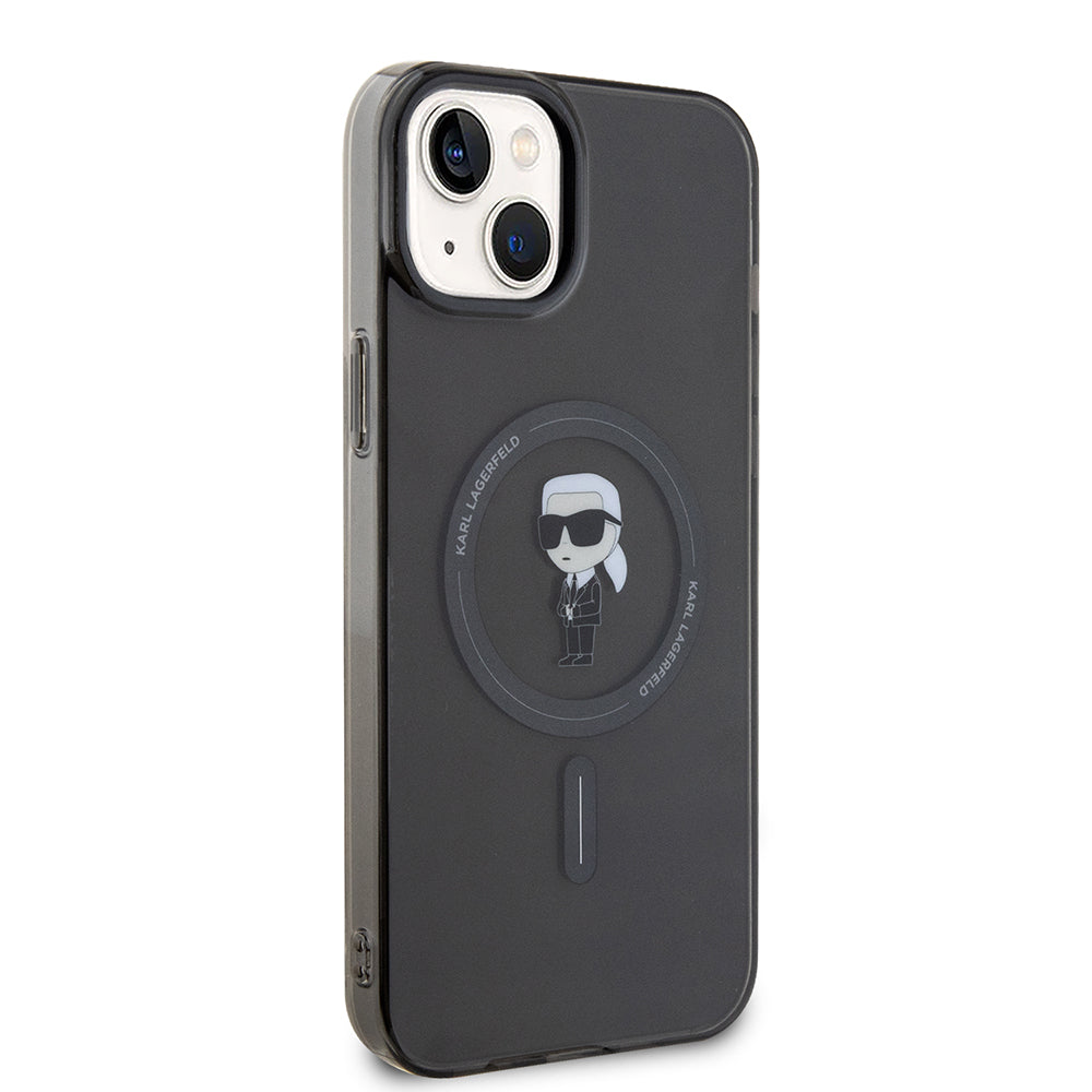 Θήκη MagSafe για Apple iPhone 15 Plus, Karl Lagerfeld, IML Ikonik Karl, Μαύρη