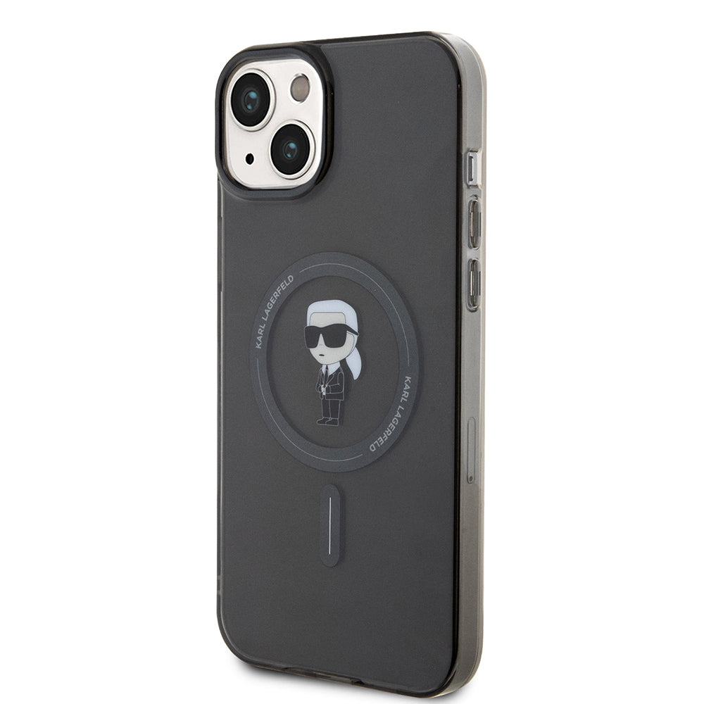 Θήκη MagSafe για Apple iPhone 15 Plus, Karl Lagerfeld, IML Ikonik Karl, Μαύρη