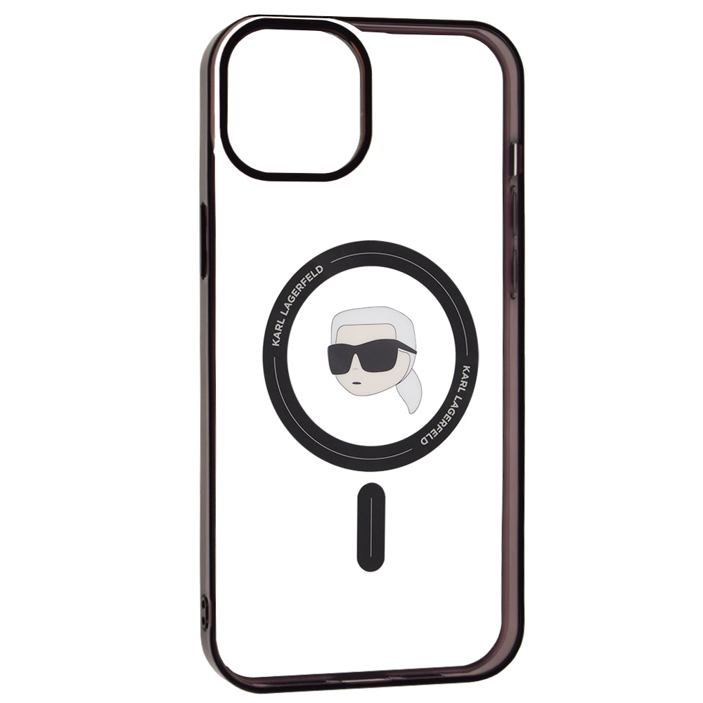 Θήκη MagSafe για Apple iPhone 15 Plus, Karl Lagerfeld, IML Karl's Head, Διάφανη