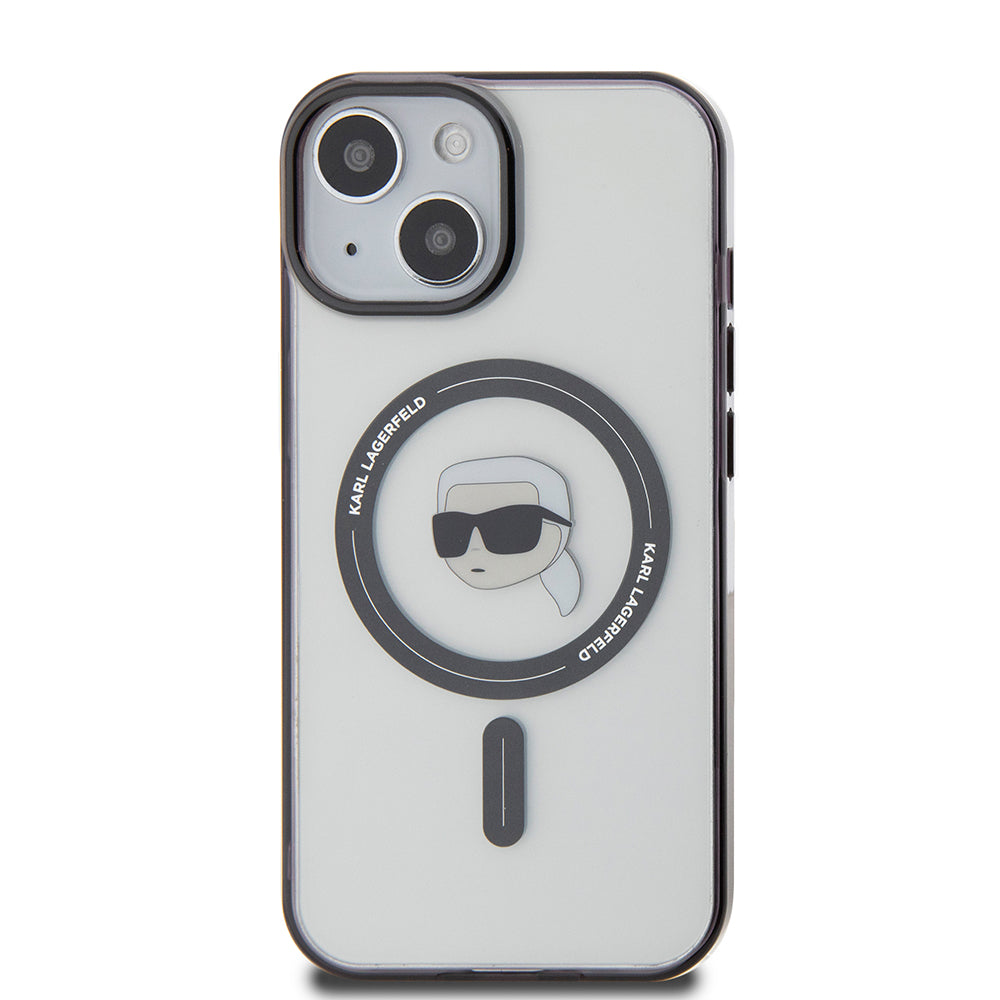 Θήκη MagSafe για Apple iPhone 15 Plus, Karl Lagerfeld, IML Karl's Head, Διάφανη