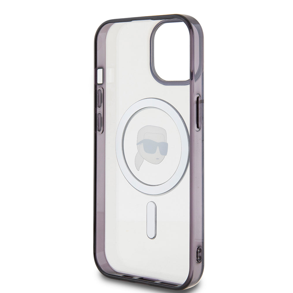 Θήκη MagSafe για Apple iPhone 15 Plus, Karl Lagerfeld, IML Karl's Head, Διάφανη