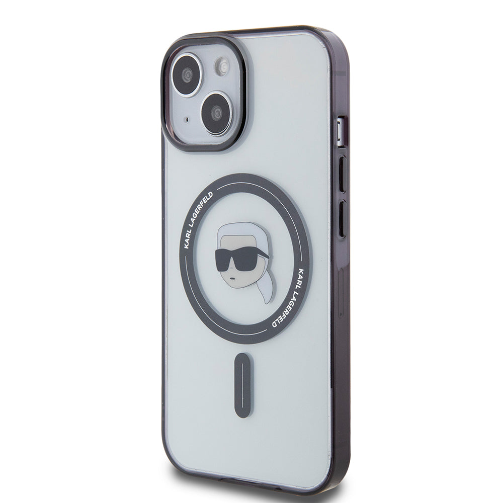 Θήκη MagSafe για Apple iPhone 15 Plus, Karl Lagerfeld, IML Karl's Head, Διάφανη