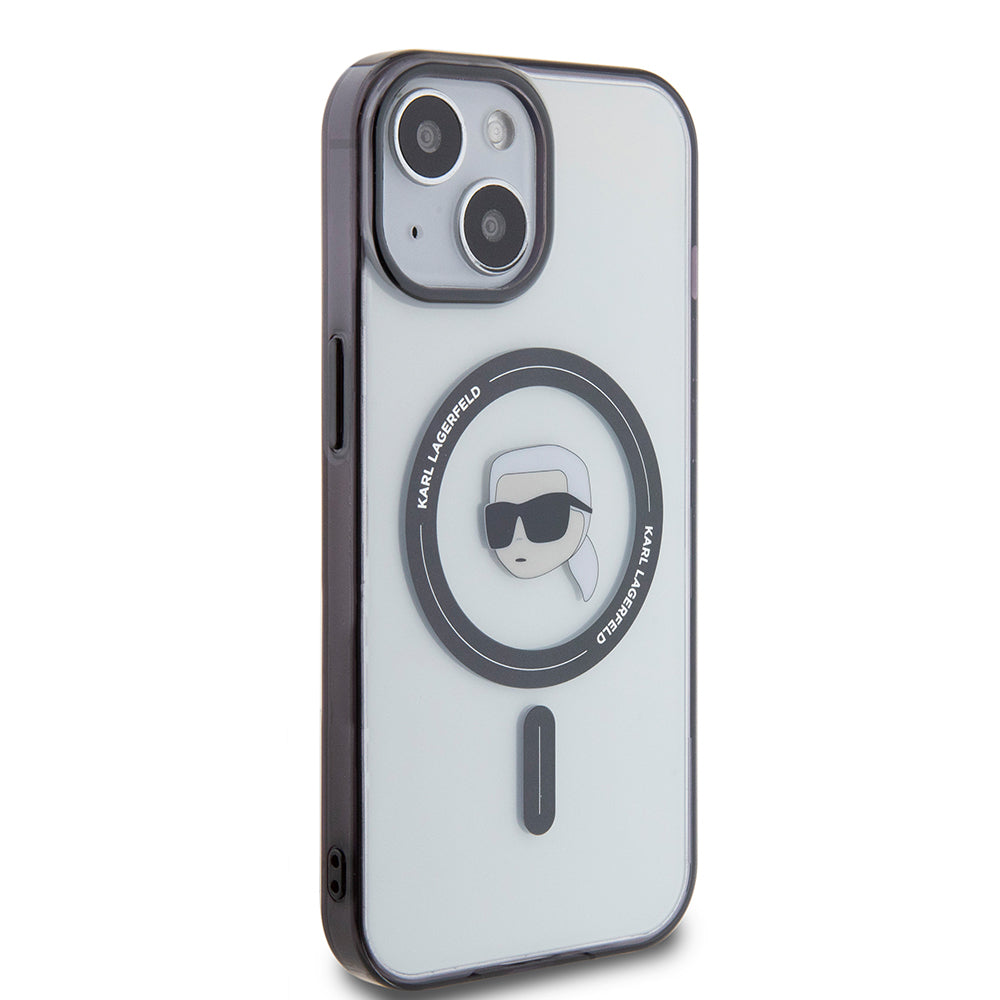 Θήκη MagSafe για Apple iPhone 15 Plus, Karl Lagerfeld, IML Karl's Head, Διάφανη