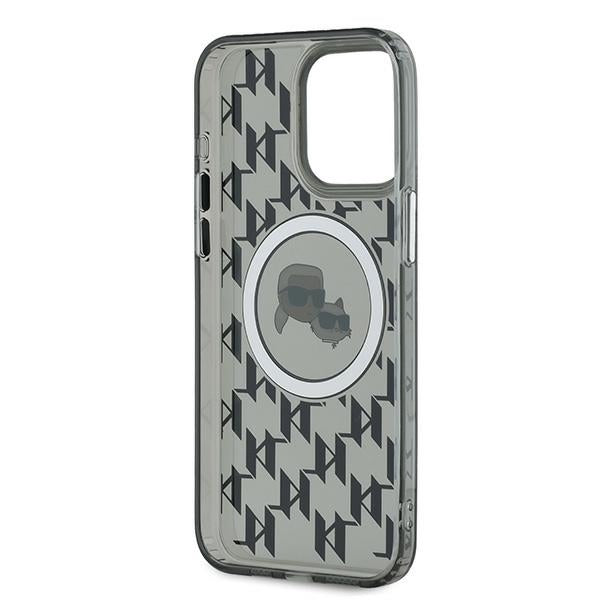 Θήκη MagSafe για Apple iPhone 15 Pro, Karl Lagerfeld, IML Monogram Karl & Choupette's Heads, Μαύρη