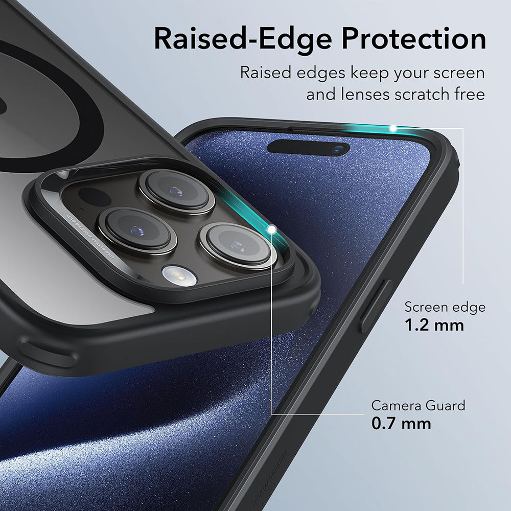 Θήκη MagSafe για Apple iPhone 15 Pro Max, ESR, Classic Hybrid, Διάφανη Μαύρη