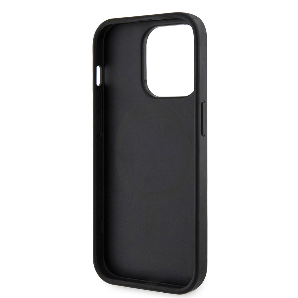 Θήκη MagSafe για Apple iPhone 15 Pro Max, Guess, 4G Printed Stripes, Μαύρη