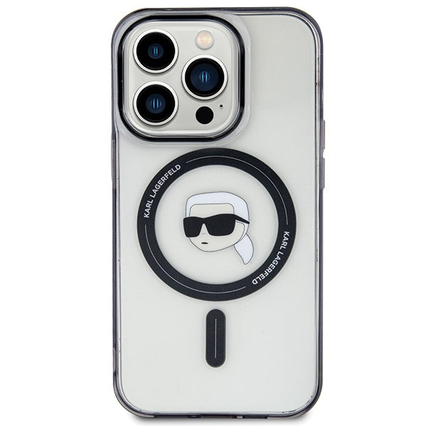 Θήκη MagSafe για Apple iPhone 15 Pro Max, Karl Lagerfeld, IML Karl's Head, Διάφανη