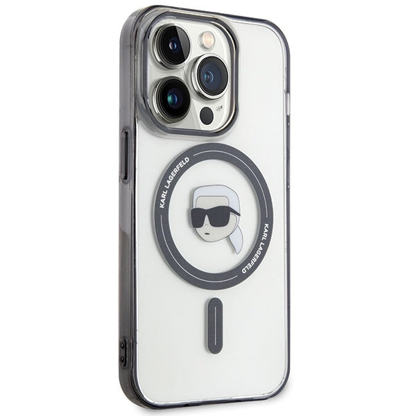 Θήκη MagSafe για Apple iPhone 15 Pro Max, Karl Lagerfeld, IML Karl's Head, Διάφανη