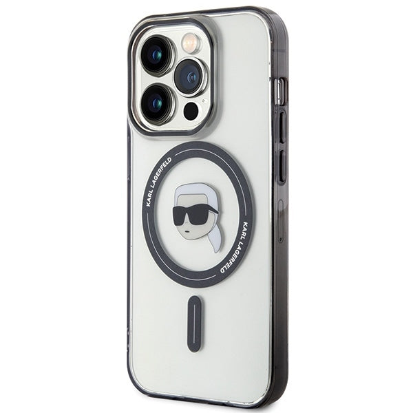 Θήκη MagSafe για Apple iPhone 15 Pro Max, Karl Lagerfeld, IML Karl's Head, Διάφανη