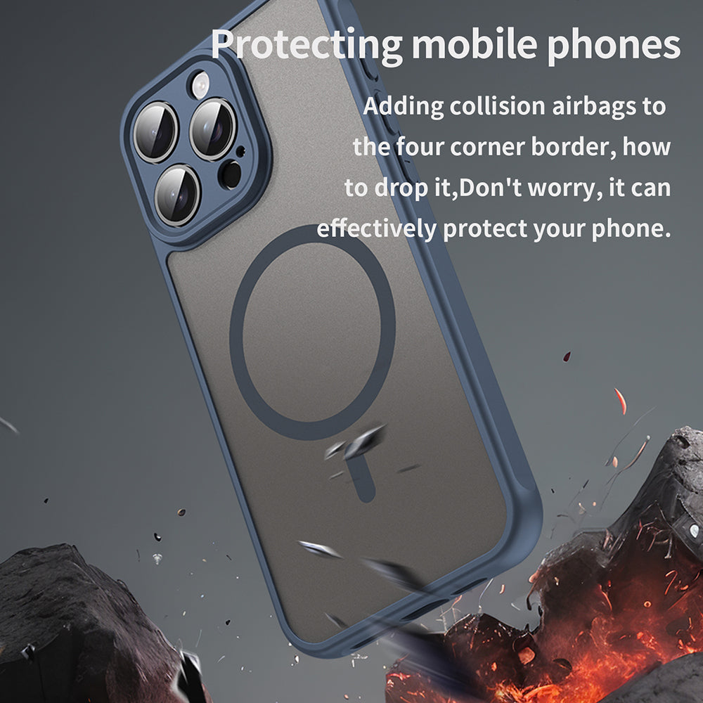 Θήκη MagSafe για Apple iPhone 15 Pro Max, Techsuit, HaloFrost II, Μπλε Σκούρο