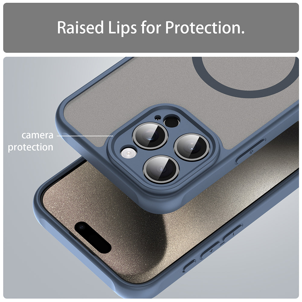 Θήκη MagSafe για Apple iPhone 15 Pro Max, Techsuit, HaloFrost II, Μπλε Σκούρο