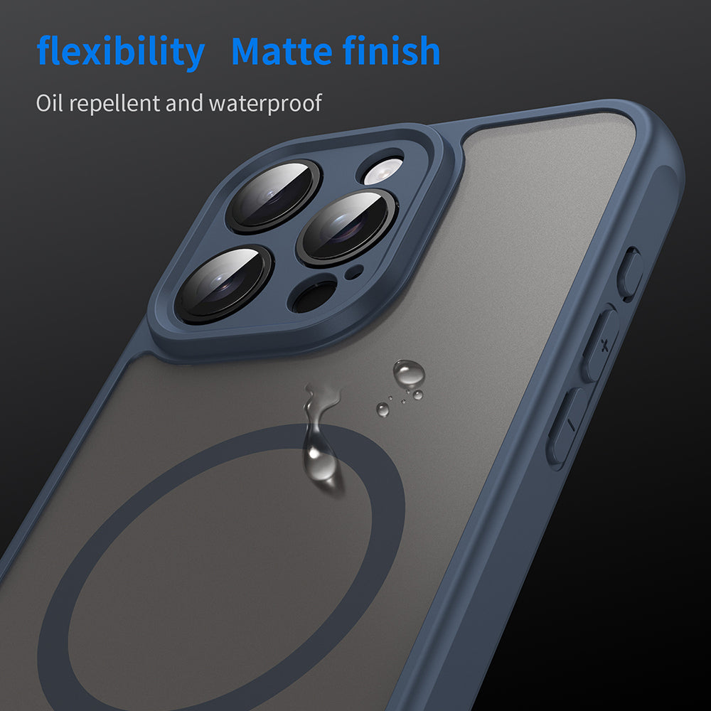 Θήκη MagSafe για Apple iPhone 15 Pro Max, Techsuit, HaloFrost II, Μπλε Σκούρο