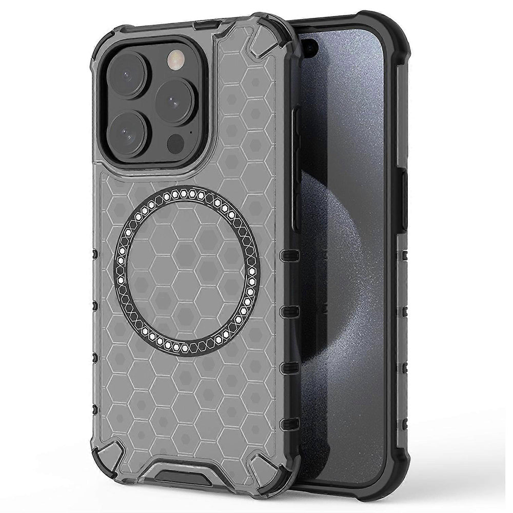 Θήκη MagSafe για Apple iPhone 15 Pro Max, Techsuit, HoneyComb Shield, Μαύρη