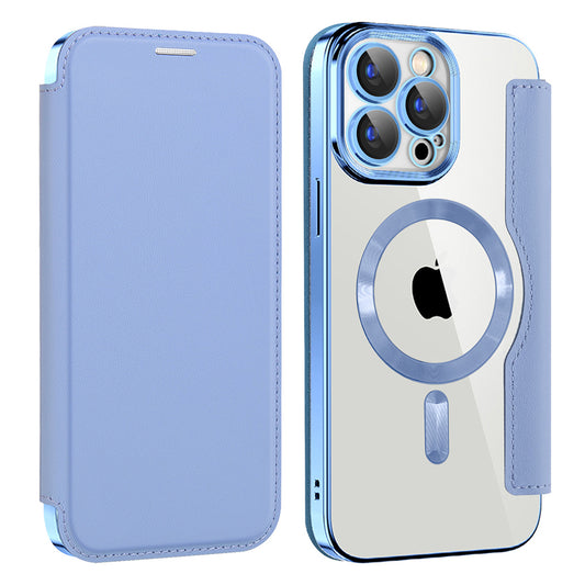 Θήκη MagSafe για Apple iPhone 15 Pro Max, Techsuit, SmartMag Book, Μπλε