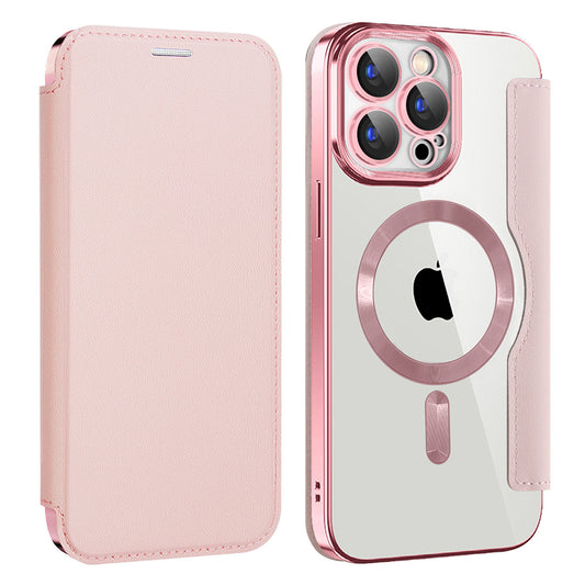 Θήκη MagSafe για Apple iPhone 15 Pro Max, Techsuit, SmartMag Book, Ροζ