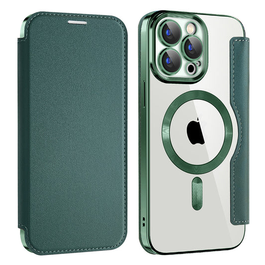 Θήκη MagSafe για Apple iPhone 15 Pro Max, Techsuit, SmartMag Book, Πράσινο